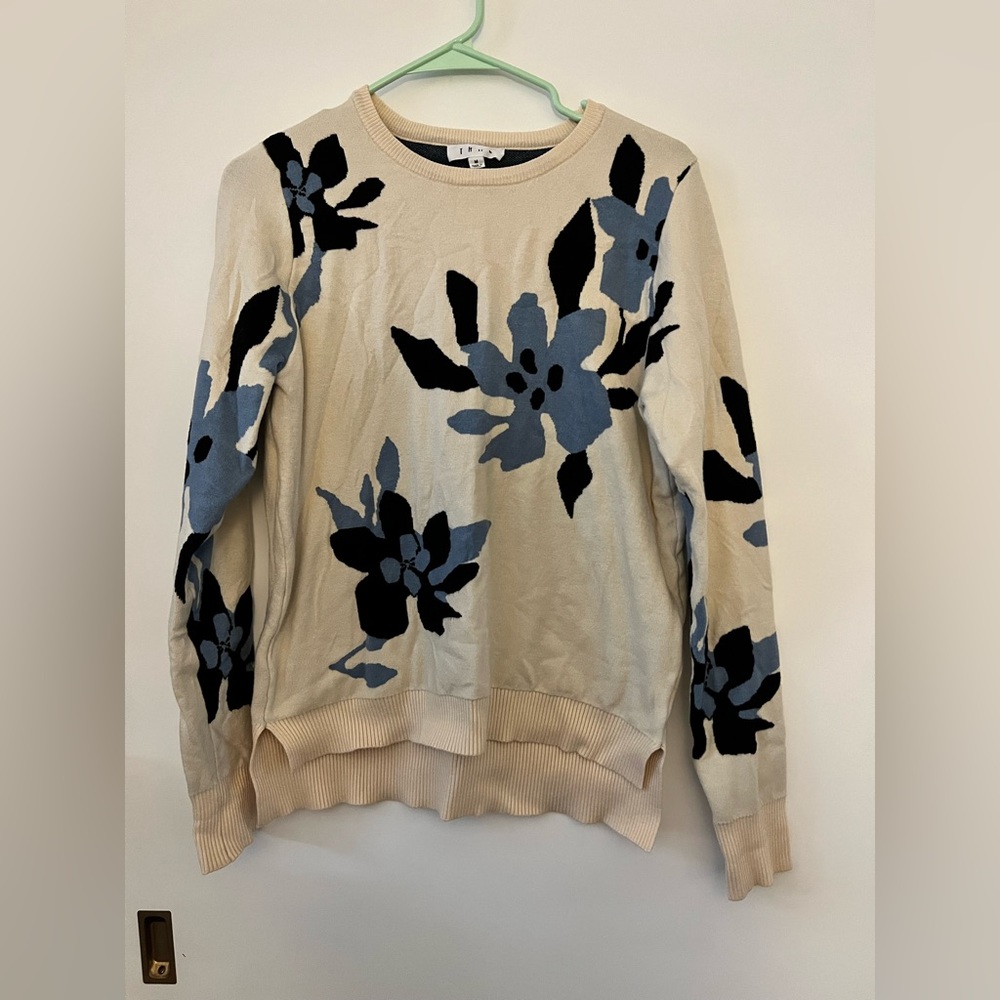 THML floral sweater - slight hi-low hem